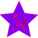 download Hammer And Sickle In Star clipart image with 270 hue color