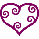 download Valentine Red Maori Heart clipart image with 315 hue color