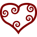 download Valentine Red Maori Heart clipart image with 0 hue color