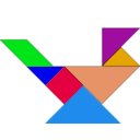 download Tangram clipart image with 180 hue color