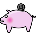download Piggybank clipart image with 315 hue color
