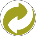 download Recycling Symbol Green And White Arrows clipart image with 270 hue color