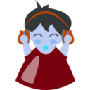 download Boy With Headphone4 clipart image with 180 hue color