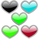 download Gloss Heart 2 clipart image with 180 hue color