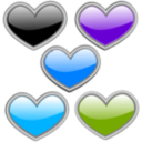 download Gloss Heart 2 clipart image with 270 hue color