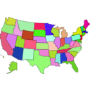 download United States Map clipart image with 45 hue color