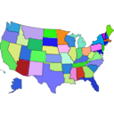 download United States Map clipart image with 180 hue color