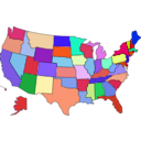 download United States Map clipart image with 315 hue color