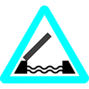 download Roadsign Drawbridge clipart image with 180 hue color