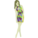 download Girl In A Dress clipart image with 45 hue color