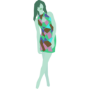 download Girl In A Dress clipart image with 135 hue color