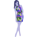 download Girl In A Dress clipart image with 225 hue color