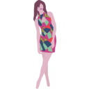 download Girl In A Dress clipart image with 315 hue color