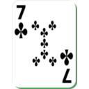 download White Deck 7 Of Clubs clipart image with 90 hue color