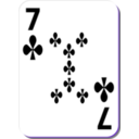 download White Deck 7 Of Clubs clipart image with 225 hue color