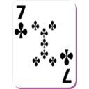 download White Deck 7 Of Clubs clipart image with 270 hue color