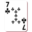 download White Deck 7 Of Clubs clipart image with 315 hue color