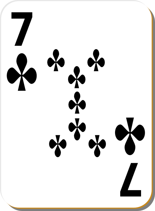 White Deck 7 Of Clubs