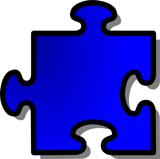 Blue Jigsaw Piece 12