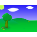 download Cartoon Landscape clipart image with 45 hue color