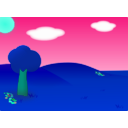 download Cartoon Landscape clipart image with 135 hue color
