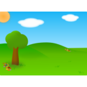 download Cartoon Landscape clipart image with 0 hue color