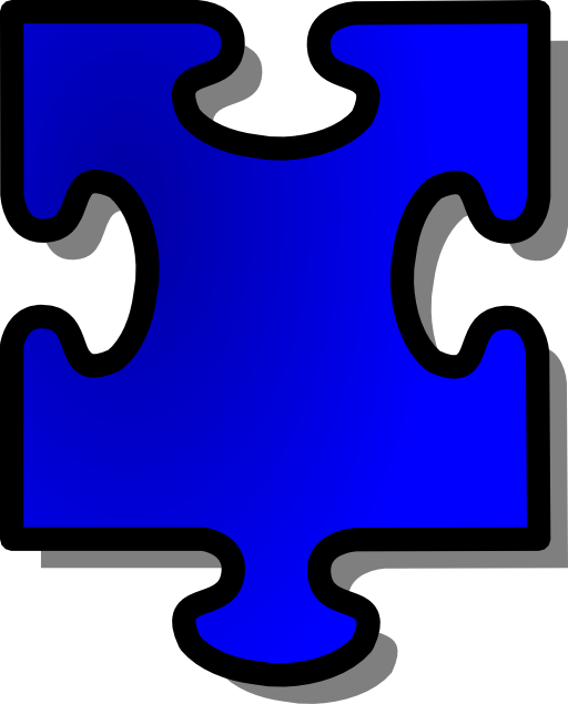 Blue Jigsaw Piece 15