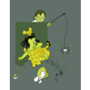 download Little Miss Muffet Denslow clipart image with 45 hue color