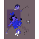 download Little Miss Muffet Denslow clipart image with 225 hue color