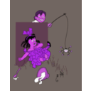 download Little Miss Muffet Denslow clipart image with 270 hue color