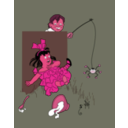 download Little Miss Muffet Denslow clipart image with 315 hue color