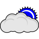 download Cloudy clipart image with 180 hue color