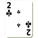 download White Deck 2 Of Clubs clipart image with 45 hue color