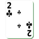 download White Deck 2 Of Clubs clipart image with 90 hue color