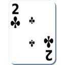 download White Deck 2 Of Clubs clipart image with 180 hue color