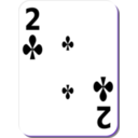 download White Deck 2 Of Clubs clipart image with 225 hue color