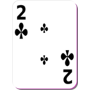 download White Deck 2 Of Clubs clipart image with 270 hue color