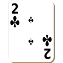 download White Deck 2 Of Clubs clipart image with 0 hue color