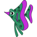 download Purple Fish clipart image with 225 hue color