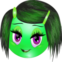 download Cute Little Girl Smiley Emoticon clipart image with 90 hue color