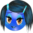 download Cute Little Girl Smiley Emoticon clipart image with 180 hue color