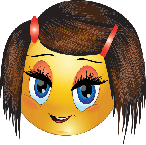 Cute Little Girl Smiley Emoticon