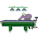 download Pool Table With Player clipart image with 90 hue color