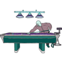 download Pool Table With Player clipart image with 135 hue color