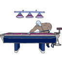 download Pool Table With Player clipart image with 180 hue color