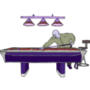 download Pool Table With Player clipart image with 225 hue color