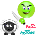 download Butcher Sheep Smiley Emoticon clipart image with 45 hue color