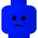 download Lego Smiley Angry clipart image with 180 hue color