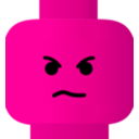 download Lego Smiley Angry clipart image with 270 hue color