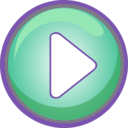 download Play Button Green With Blue Border clipart image with 45 hue color